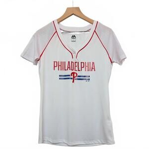 Majestic Philadelphia Phillies Women's Baseball Dri Fit Tee